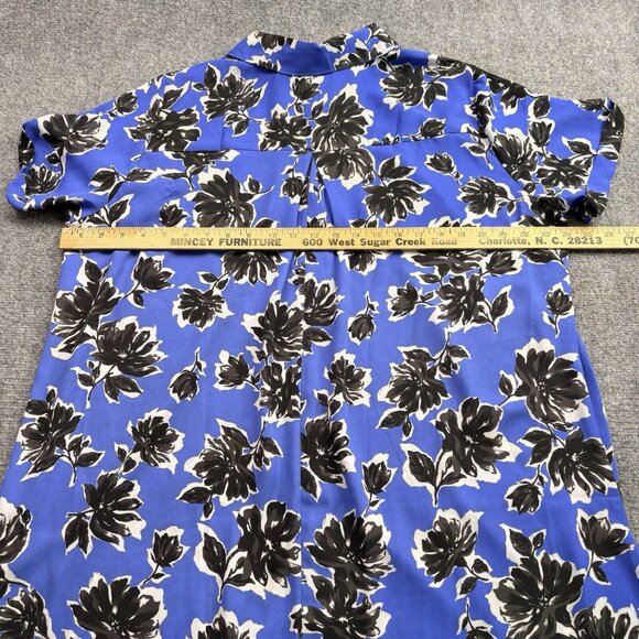 Lane Bryant Shirt Dress Women 18/20 Blue Floral Button Cottagecore‎ Sheer Boho - Picture 9 of 11